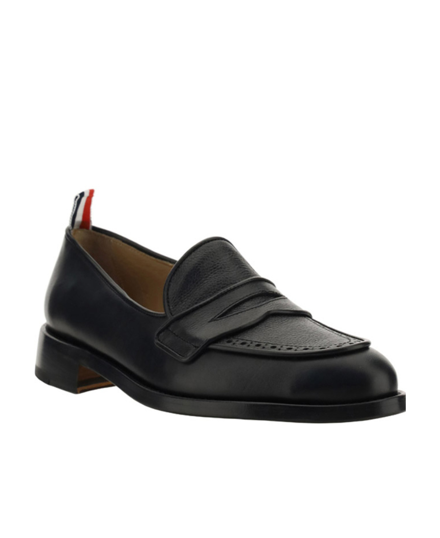 Thom Browne Woven Backless Slip-on Penny Loafers In Black