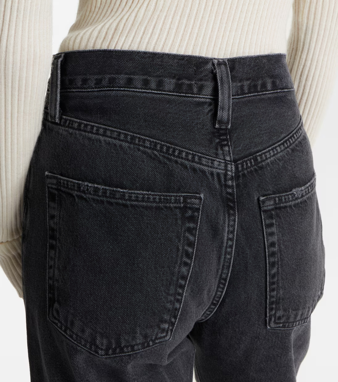 Agolde Kelly High-rise Straight-leg Denim Trousers In Black