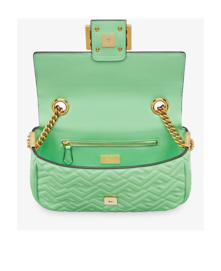 Fendi Medium Baguette Chain Shoulder Bag In Green