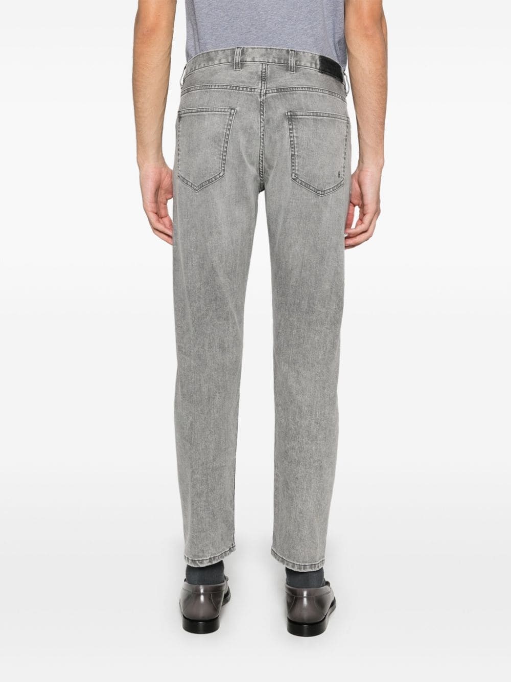 Eleventy Denim Trousers With Belt Loops In Gray