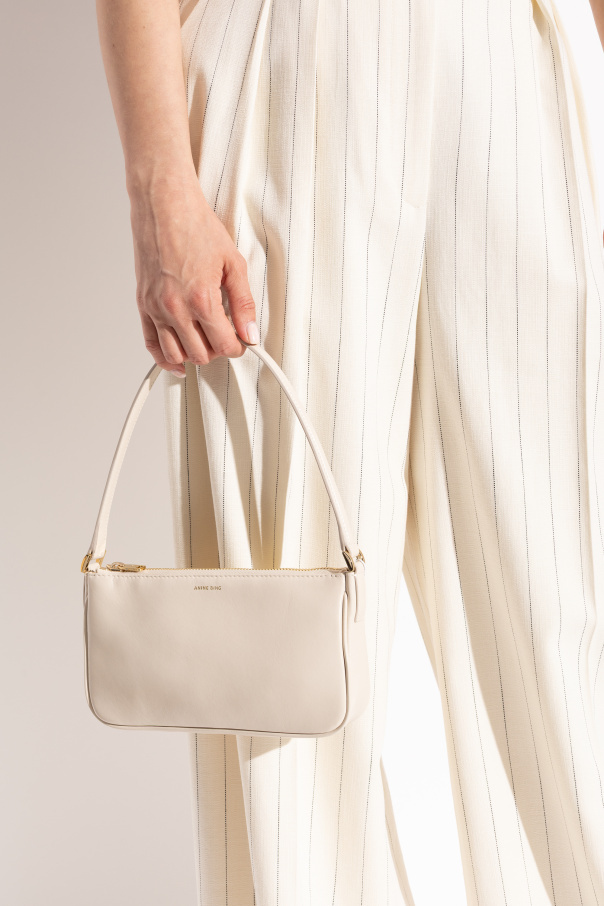 Anine Bing Logo Shoulder Bag In White
