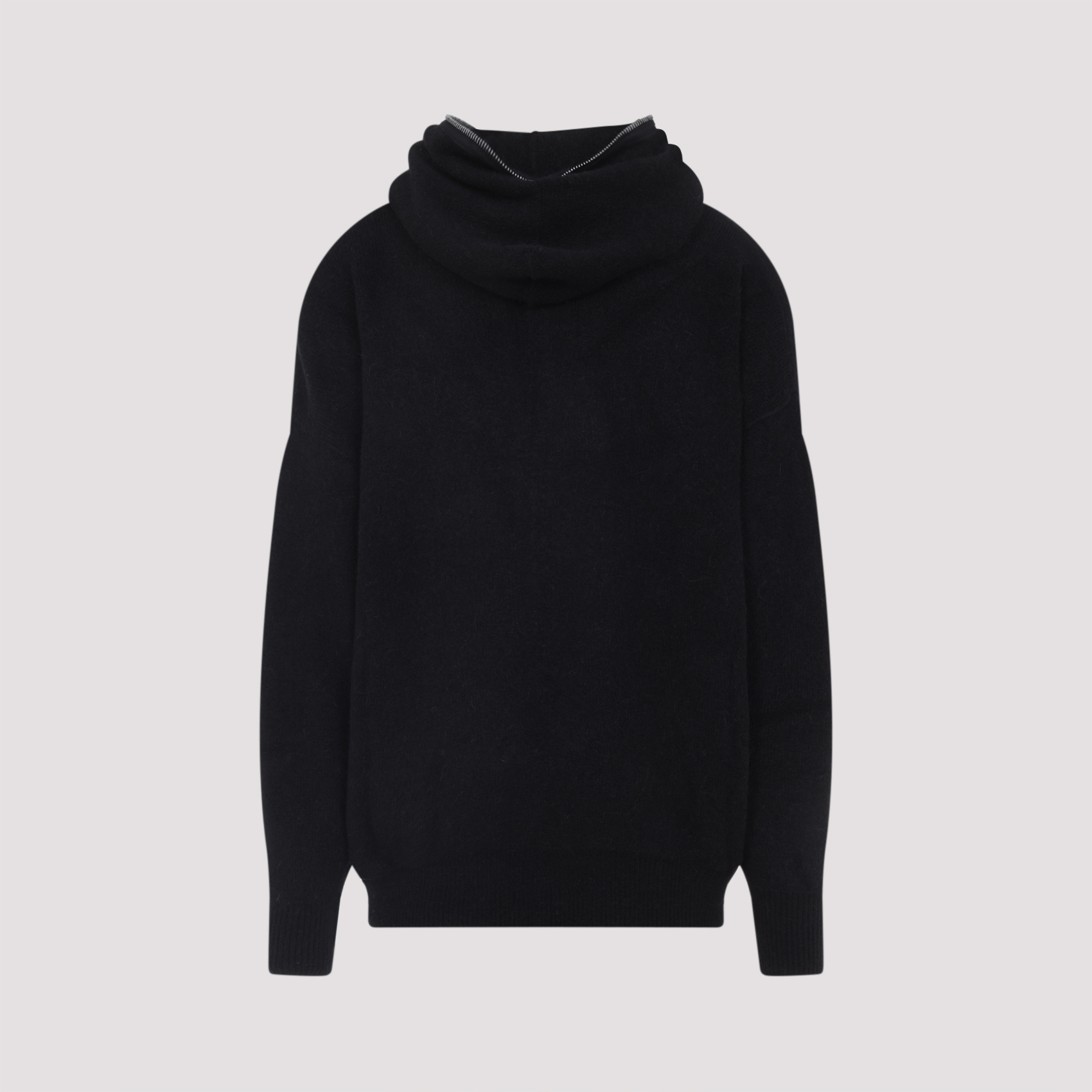 Rick Owens Oversized Black Knit Sweatshirt With Full Zip In Black