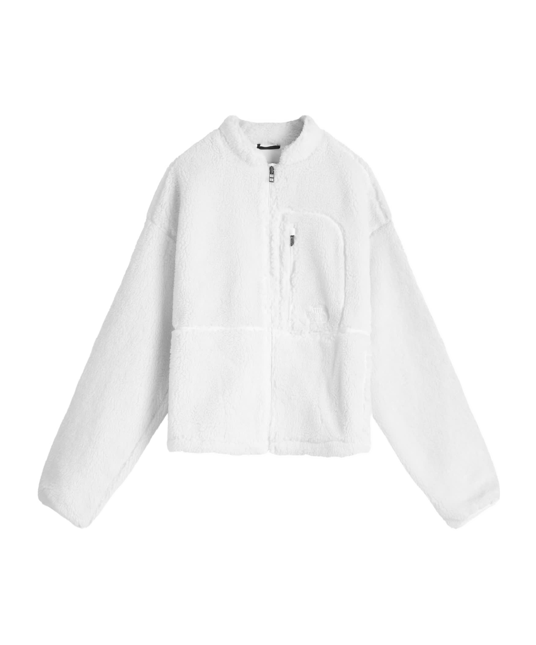 The North Face Suede Zipper Sweater In White