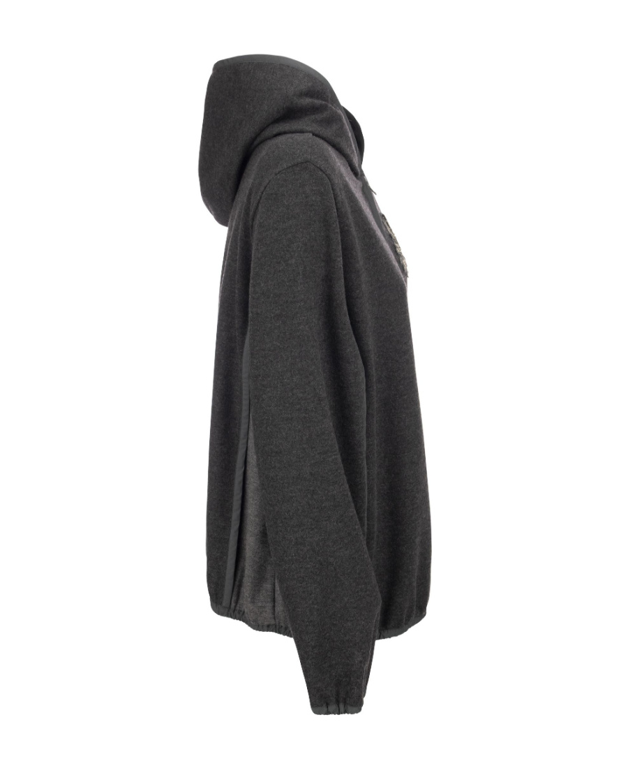 Brunello Cucinelli Crystal-embellished Hoodie In Black