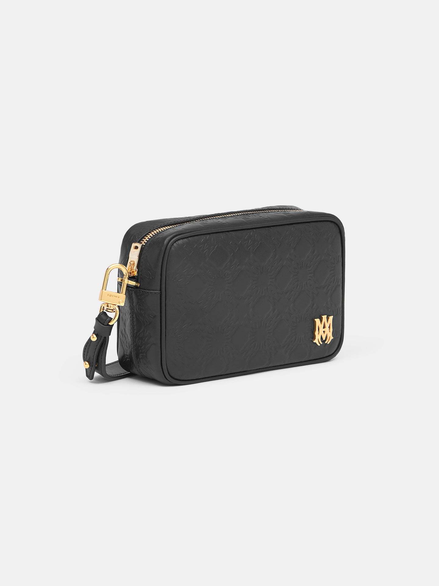 Amiri Ma Quad Embossed-pattern Messenger Bag In Black