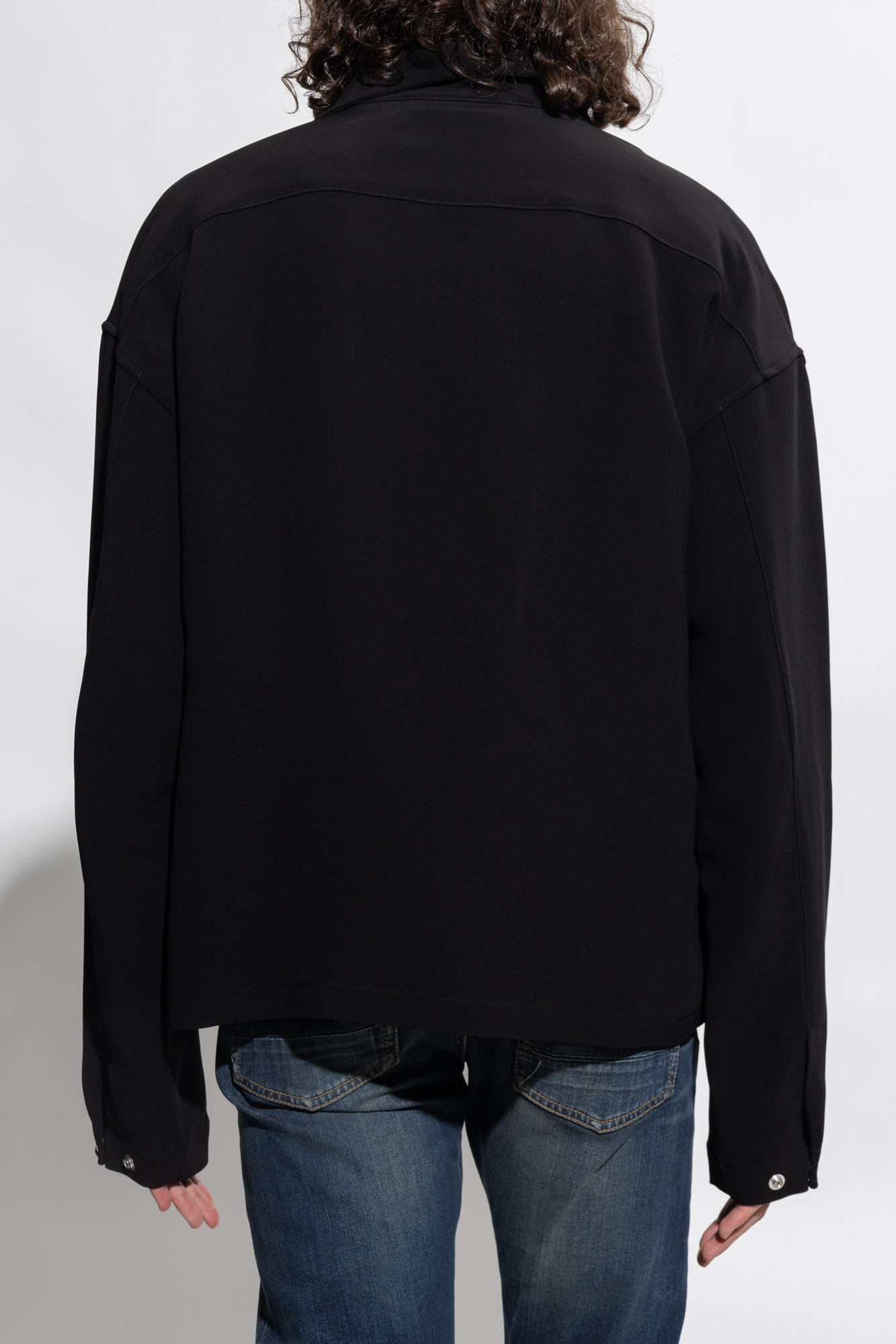 Alexander Mcqueen High Necked Ziped Jacket In Black
