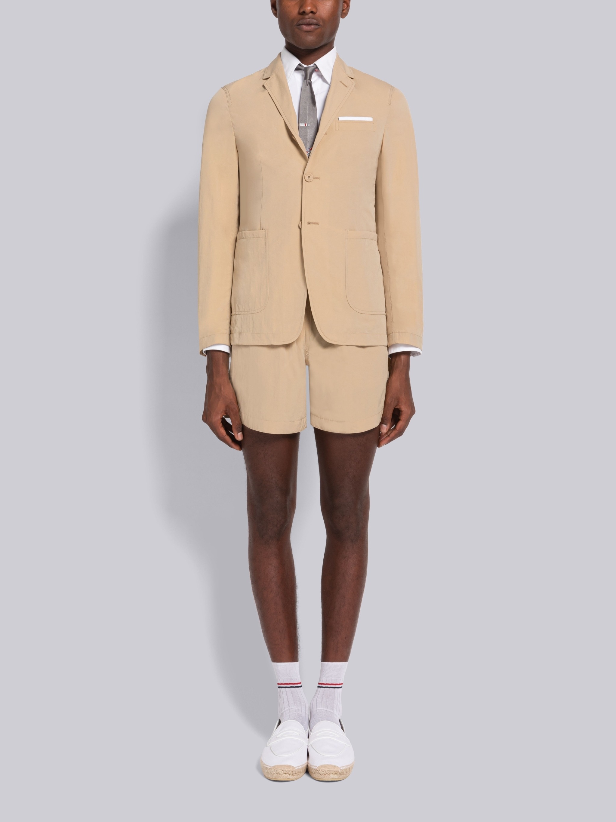 Shop Thom Browne Unconstructed Single-breasted Blazer In Nude