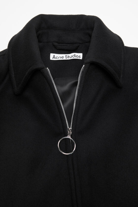 Acne Studios Womens Owelle Bomber Padded Wool-blend Felt Jacket Black In Black