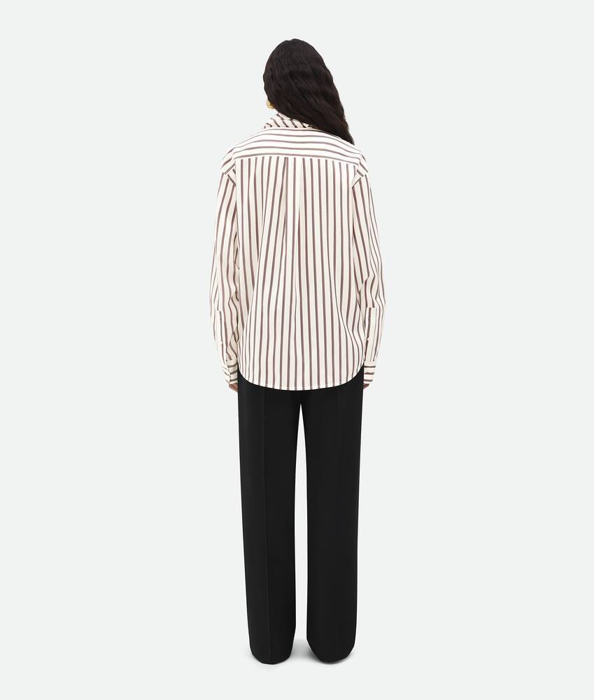 Bottega Veneta Two-color Silk Striped Shirt In White