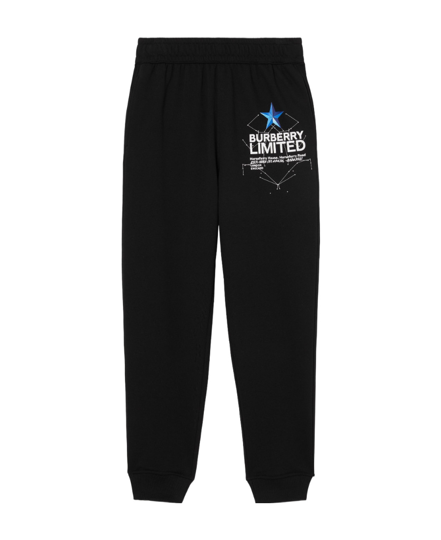 Burberry Logo-print Cotton Track Pants In Black