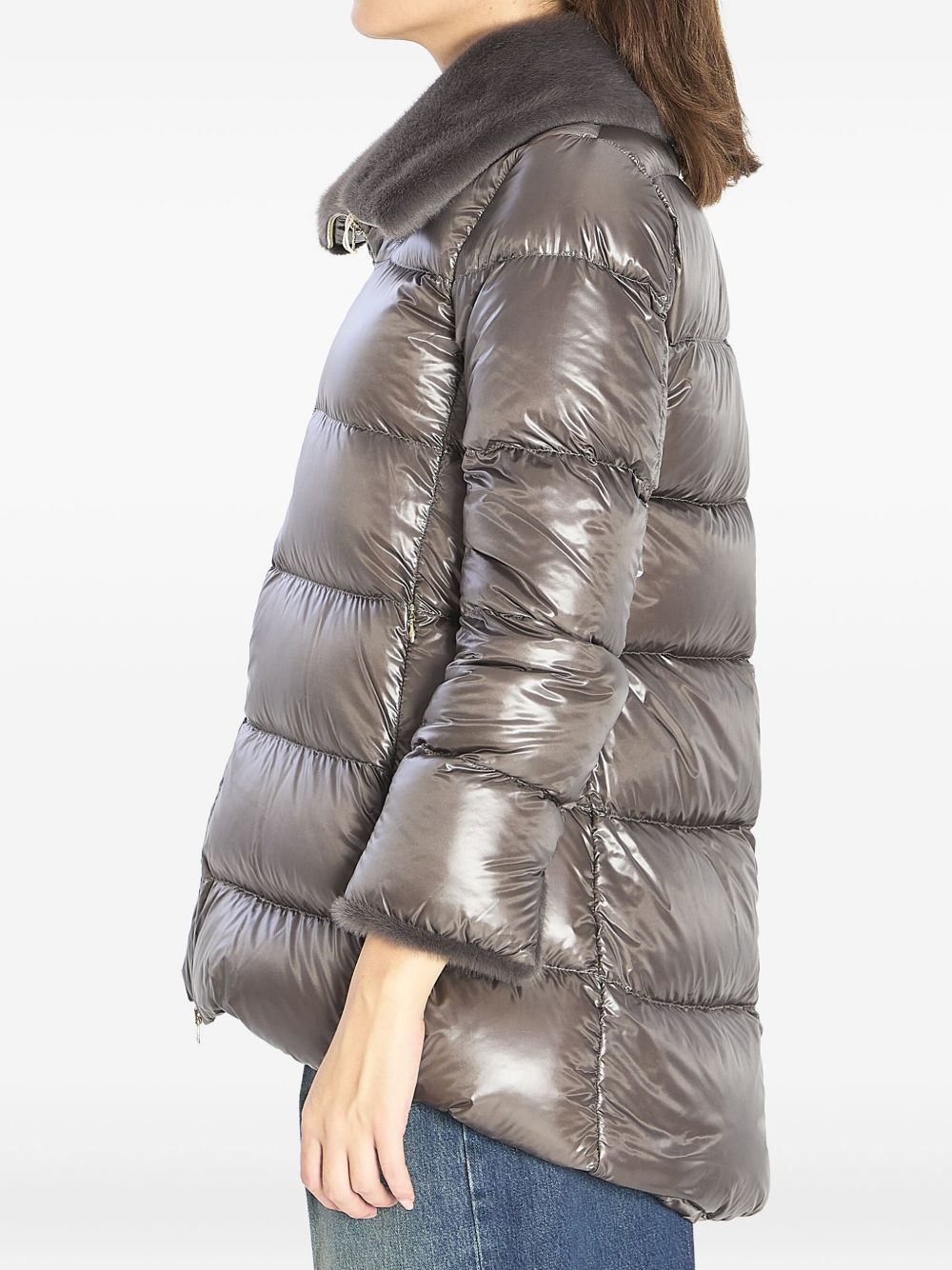 Herno Double-zip Quilted Down Jacket In Gold