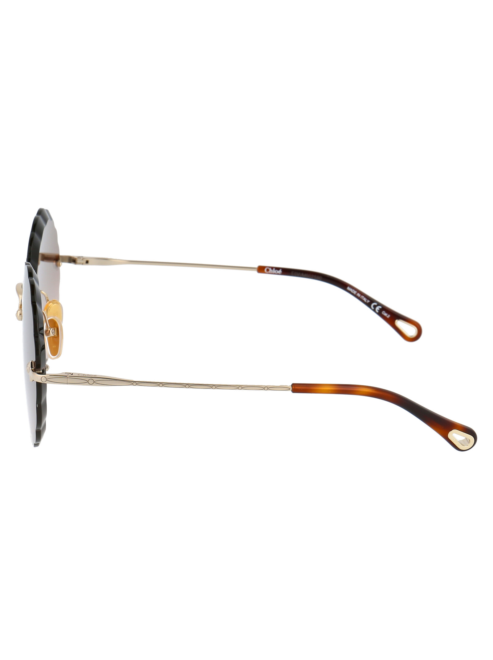 Chloé Eyewear Round Scalloped Frame Sunglasses In Nude