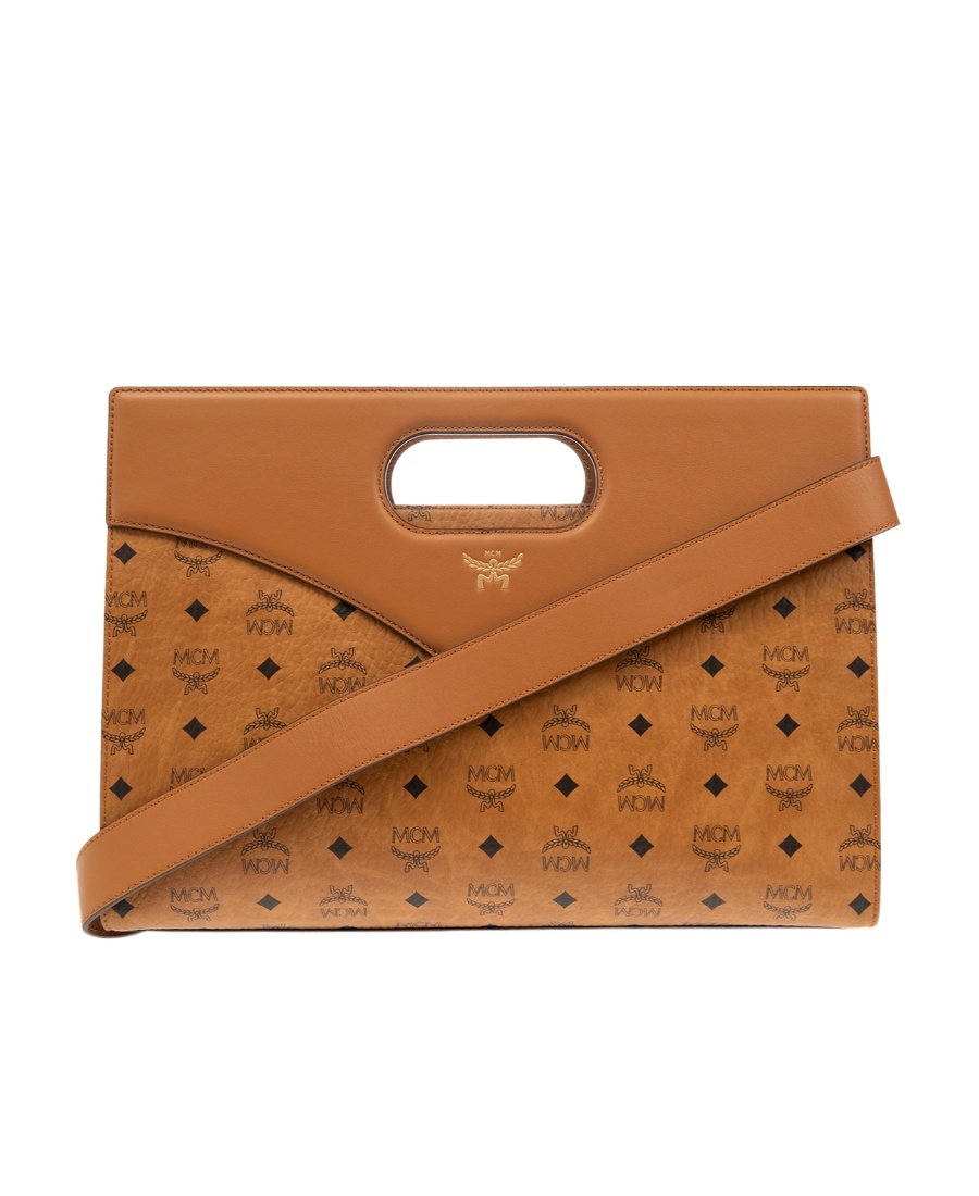 Mcm Logo Shoulder Bag In Brown