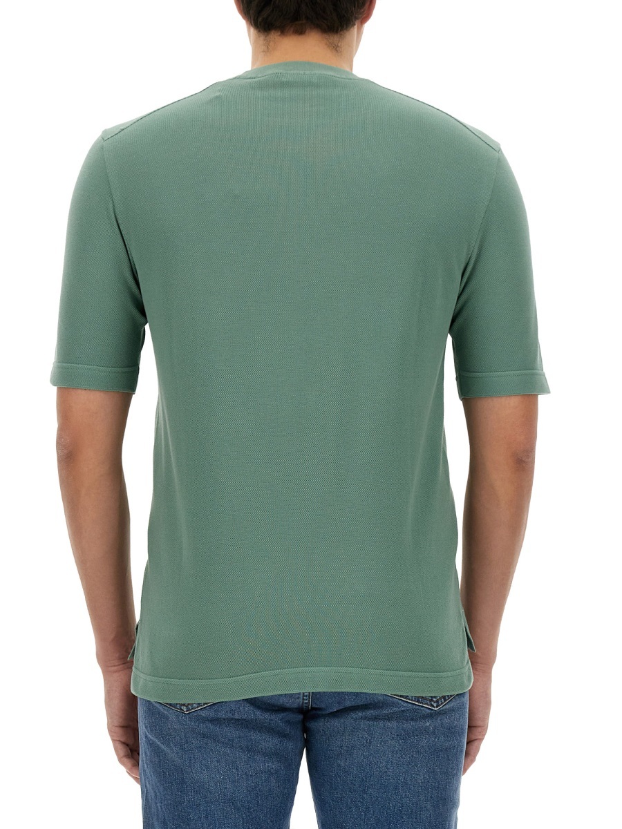 Zegna Logo Crew Neck T-shirt In Green