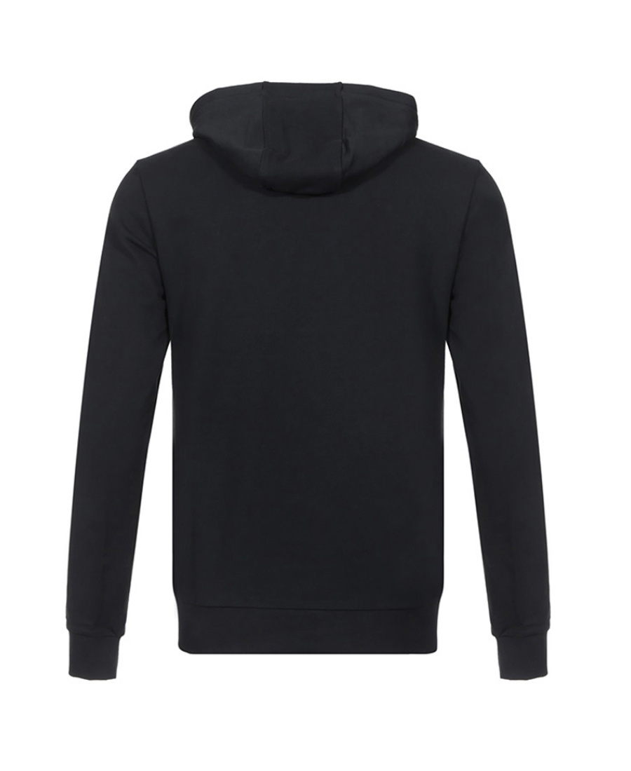 Ea7 Logo Hooded Sweater In Black