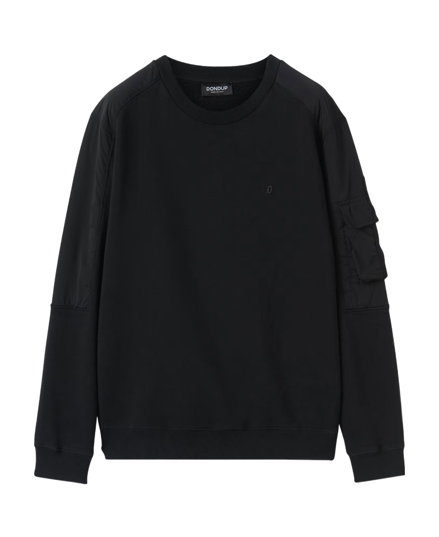 Dondup Round Collar Long Sleeve Sweater In Black