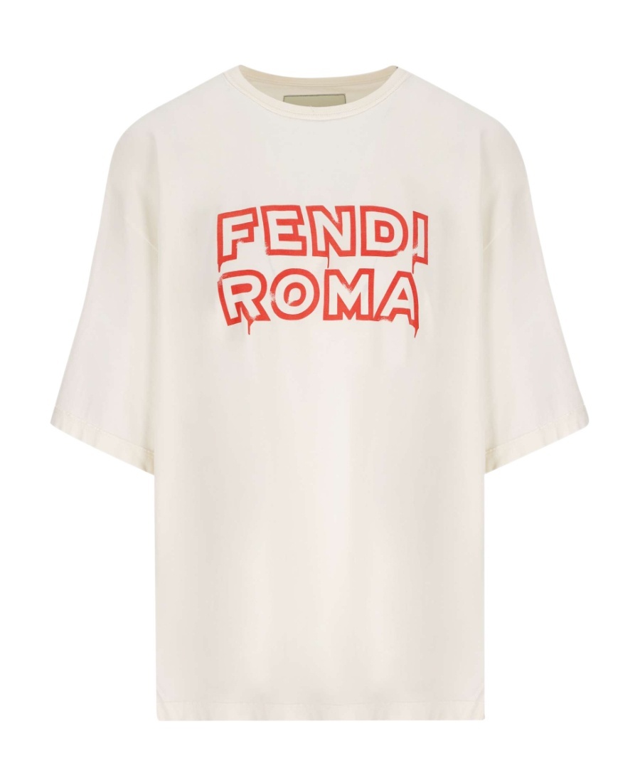 Fendi Logo-print Cotton T-shirt In White
