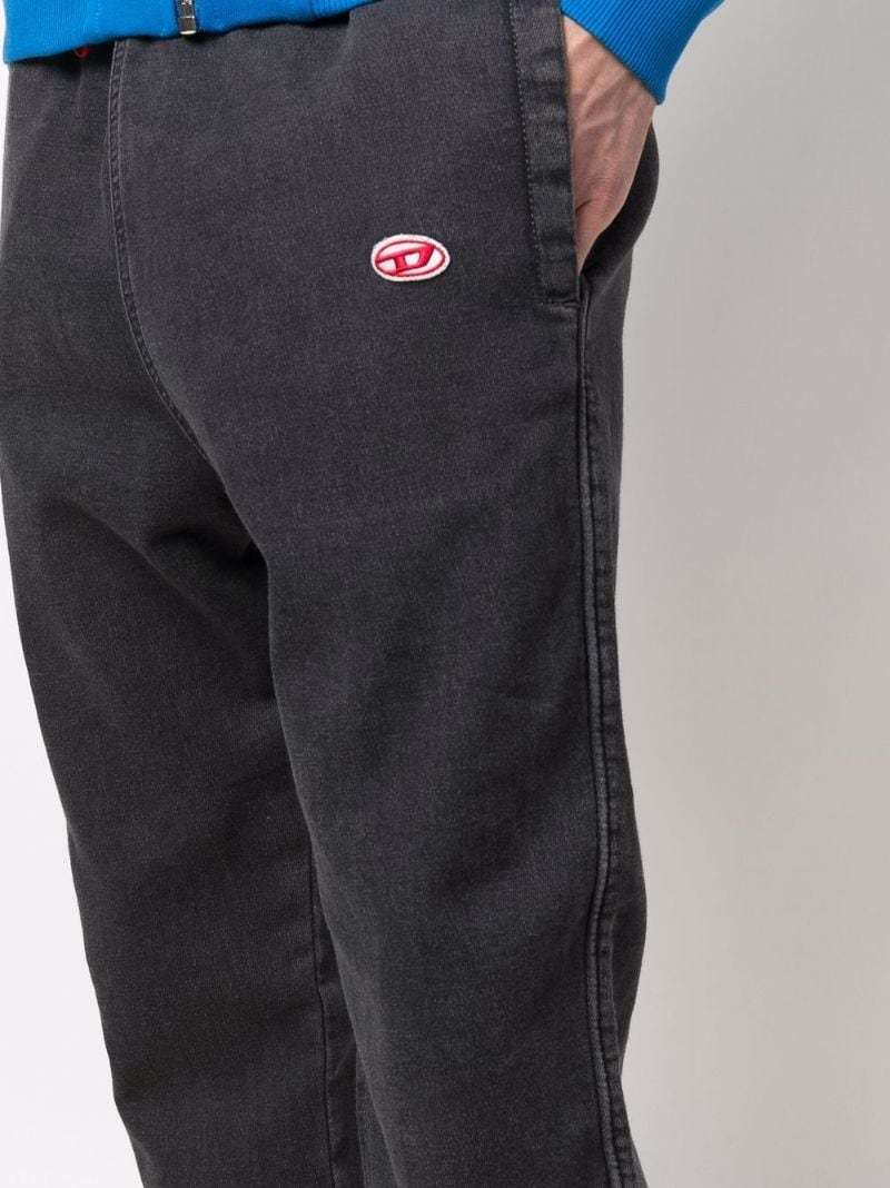 Diesel Cotton Joggers With Applied Logo In Black