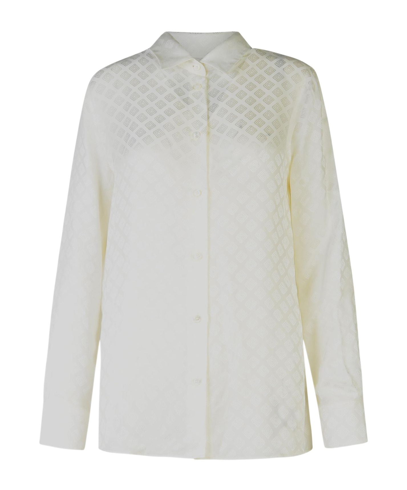 Etro Silk-blend White Shirt With Classic Collar In White