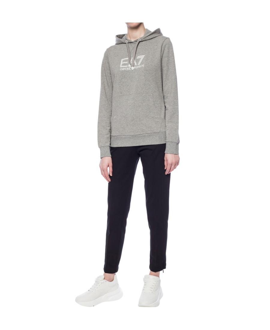Emporio Armani Logo Printing Sports Sweater In Gray