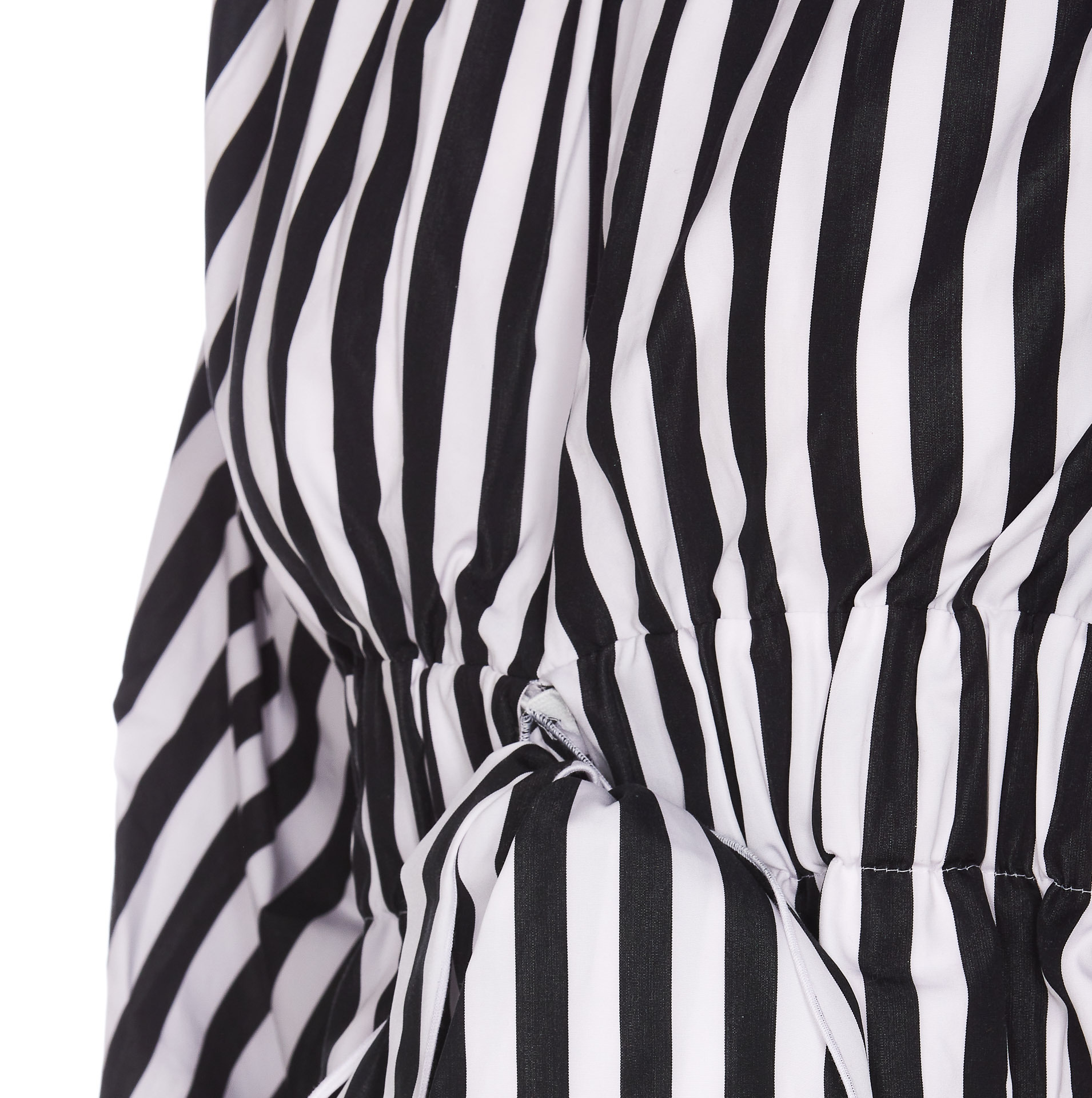 Shop Patou Striped Cropped Blouse In Black