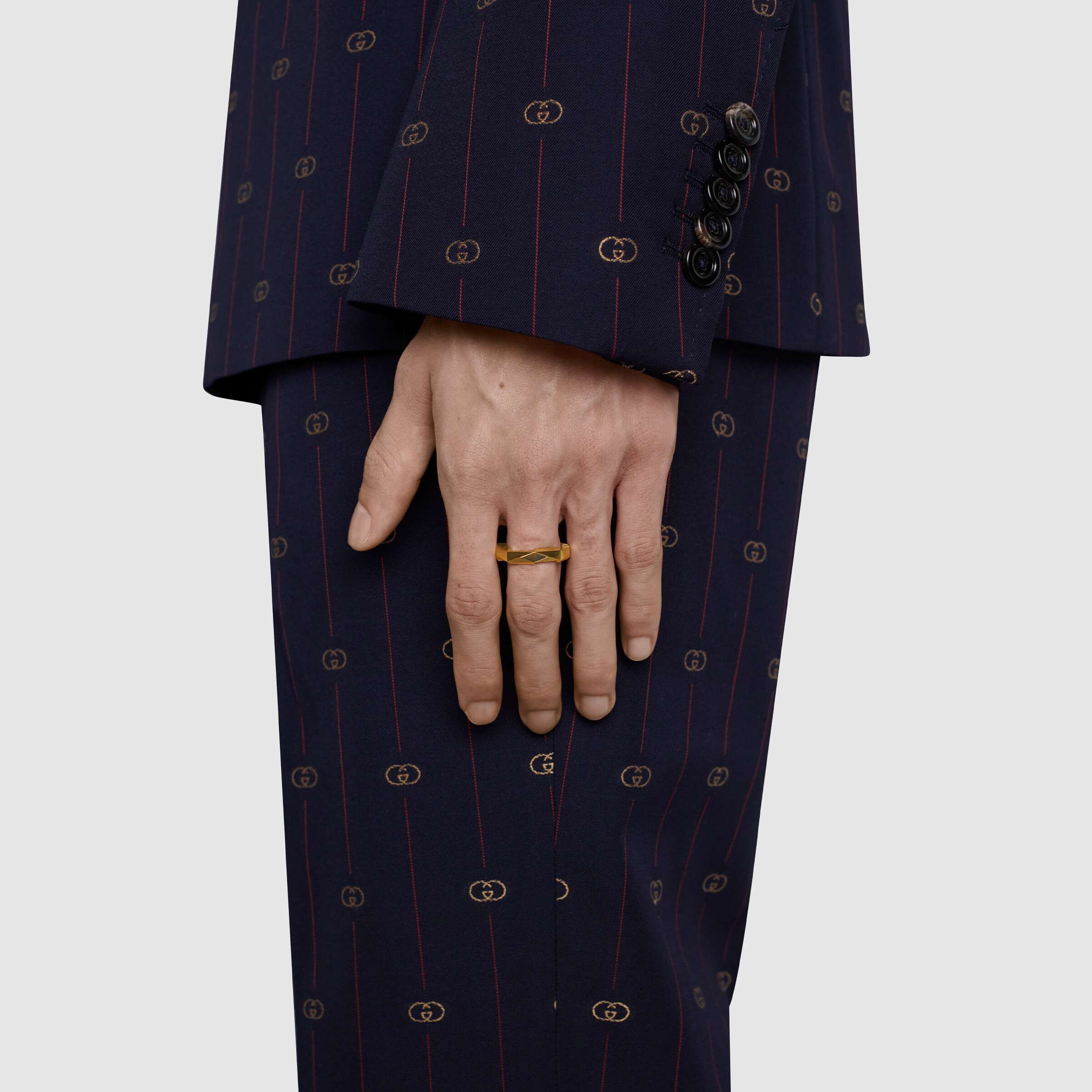 Gucci Link To Love 18k Studded Ring In Gold