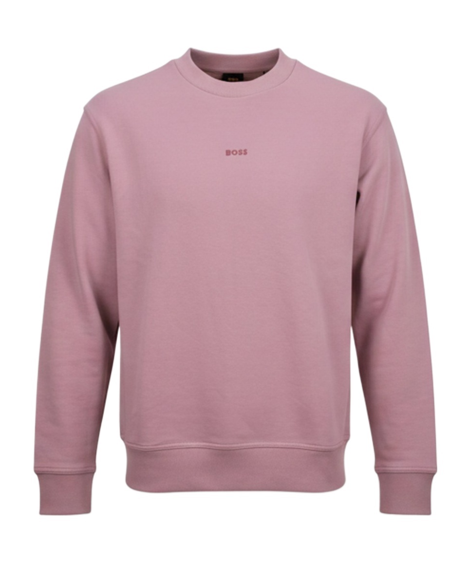 Hugo Boss Color-blocked Logo Long-sleeved Sweatshirt In Purple