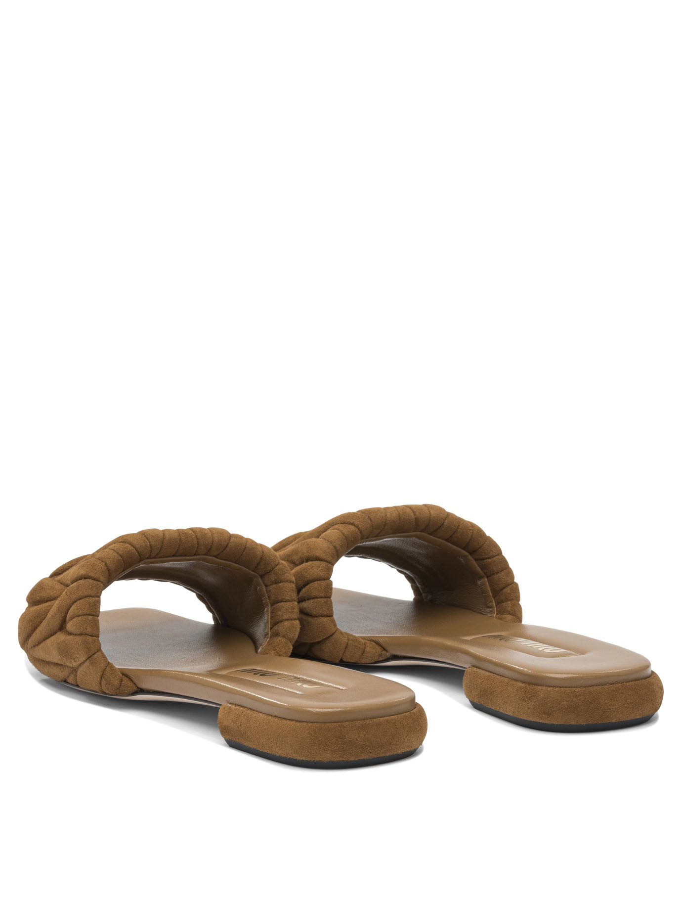 Miu Miu Open-toe Slippers In Brown