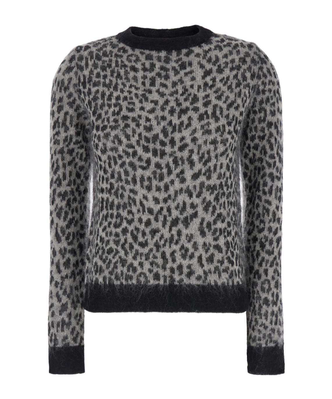 Max Mara Abadan Maglia Giro Jacquard Animalier In Black