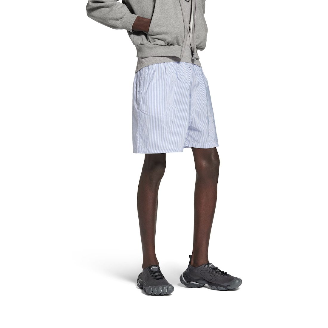 Balenciaga Embroidered Nylon Swimming Shorts In Blue