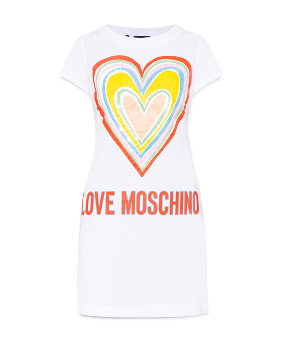 Moschino Logo-print T-shirt Dress In White