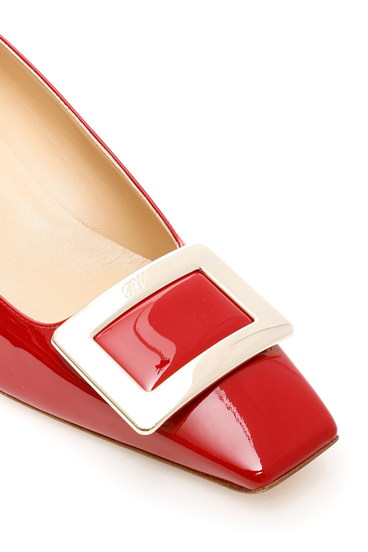 Roger Vivier Belle Vivier Patent Leather Buckle Pumps In Red