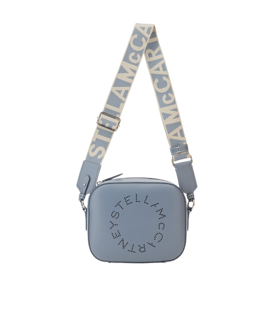 Stella Mccartney Logo Camera Mini Shoulder Bag In Gray