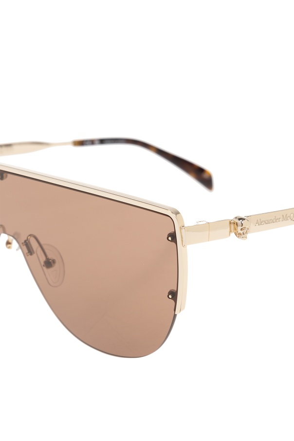 Alexander Mcqueen Shield-frame Sunglasses In Nude