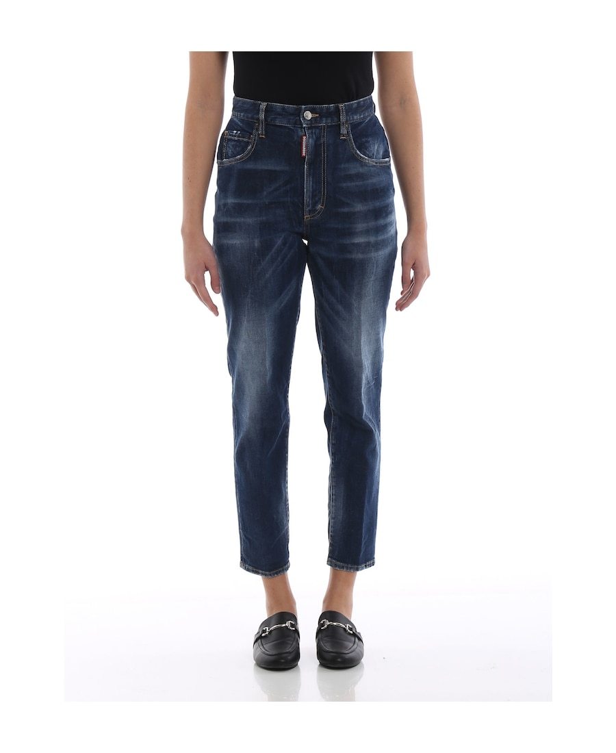 Dsquared2 High-waisted Jeans In Blue