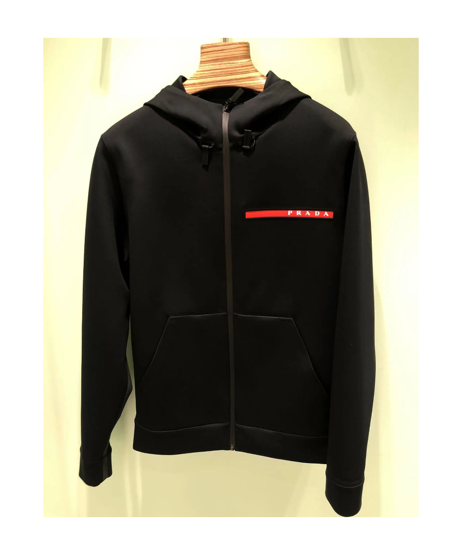Prada Long-sleeved Zipper Casual Jacket In Black