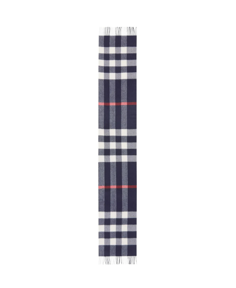 Shop Burberry Check Cashmere Scarf In Blue