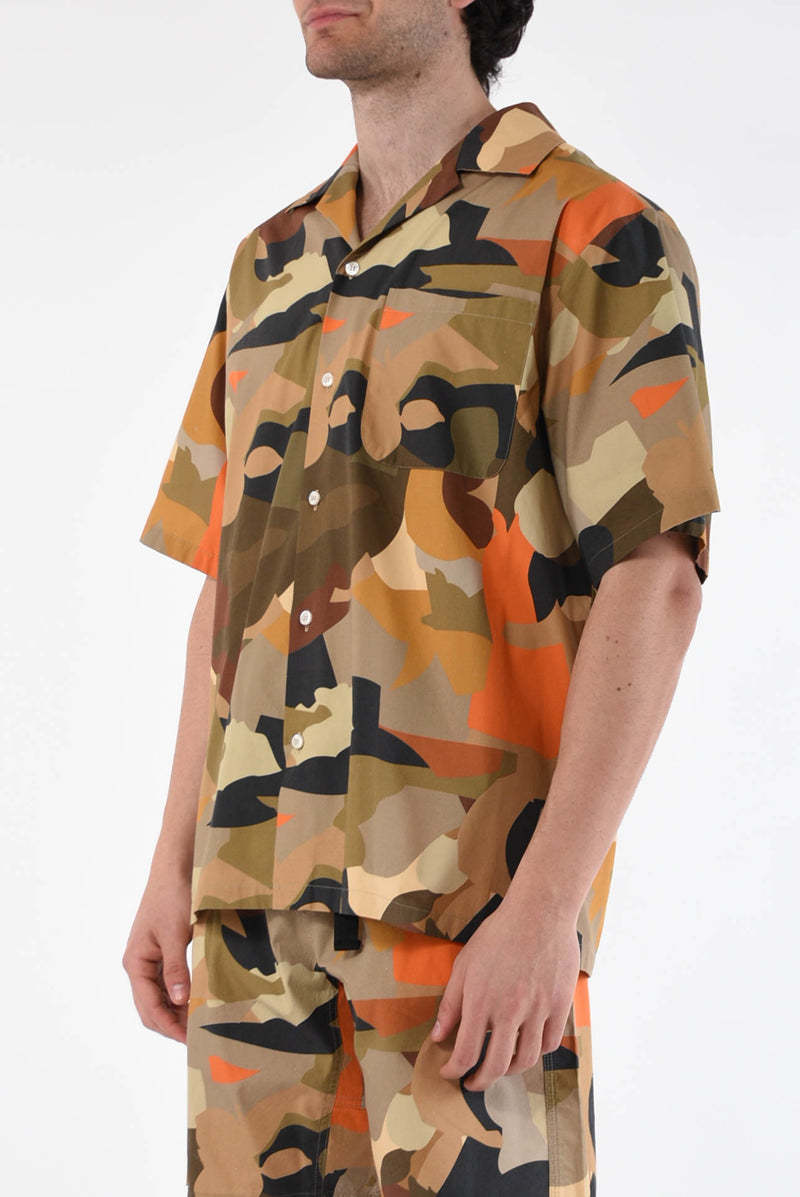 Msgm Camouflage-print Cotton Shirt