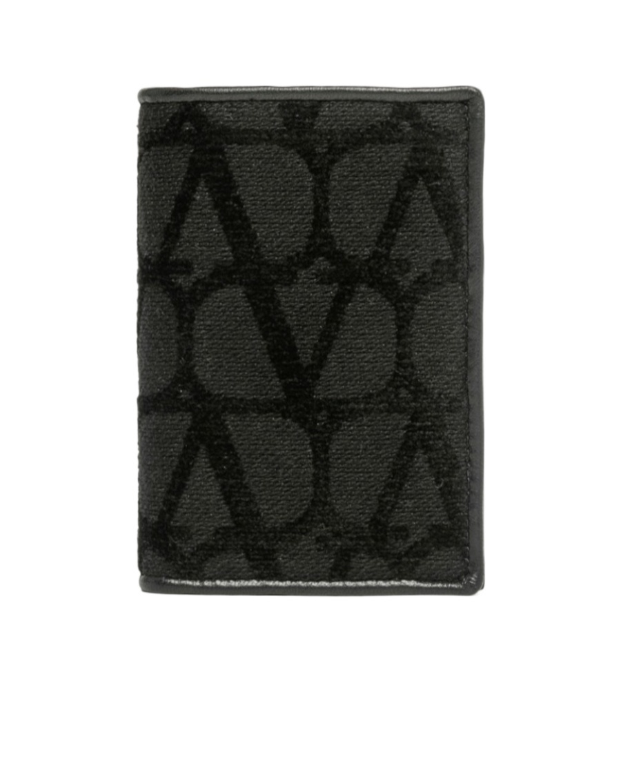 Valentino Toile Iconographe Bi-fold Cardholder In Black