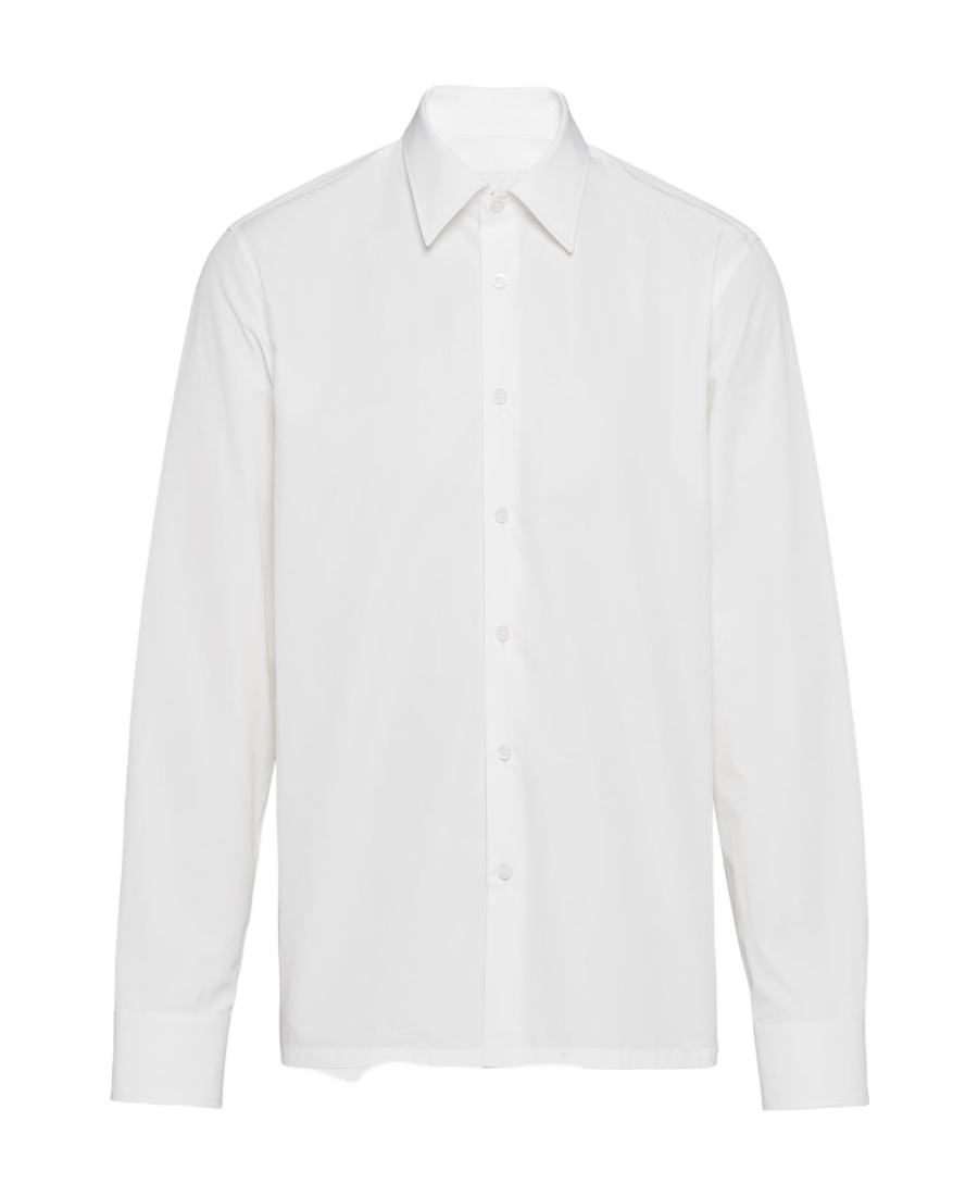 Prada Spread-collar Button-up Shirt In White