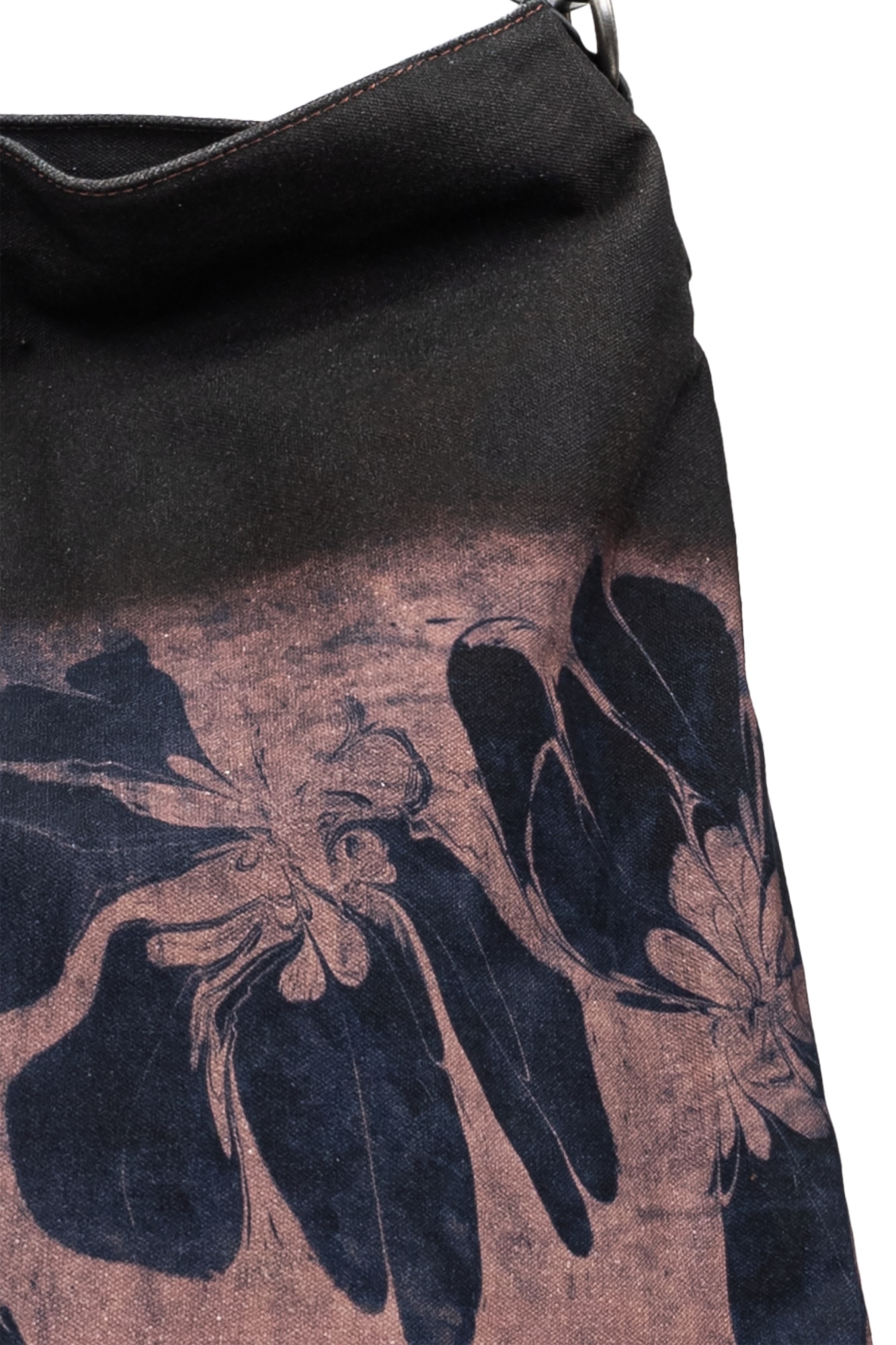 Dries Van Noten Mens Rust Floral-print Cotton Shoulder Bag In Black