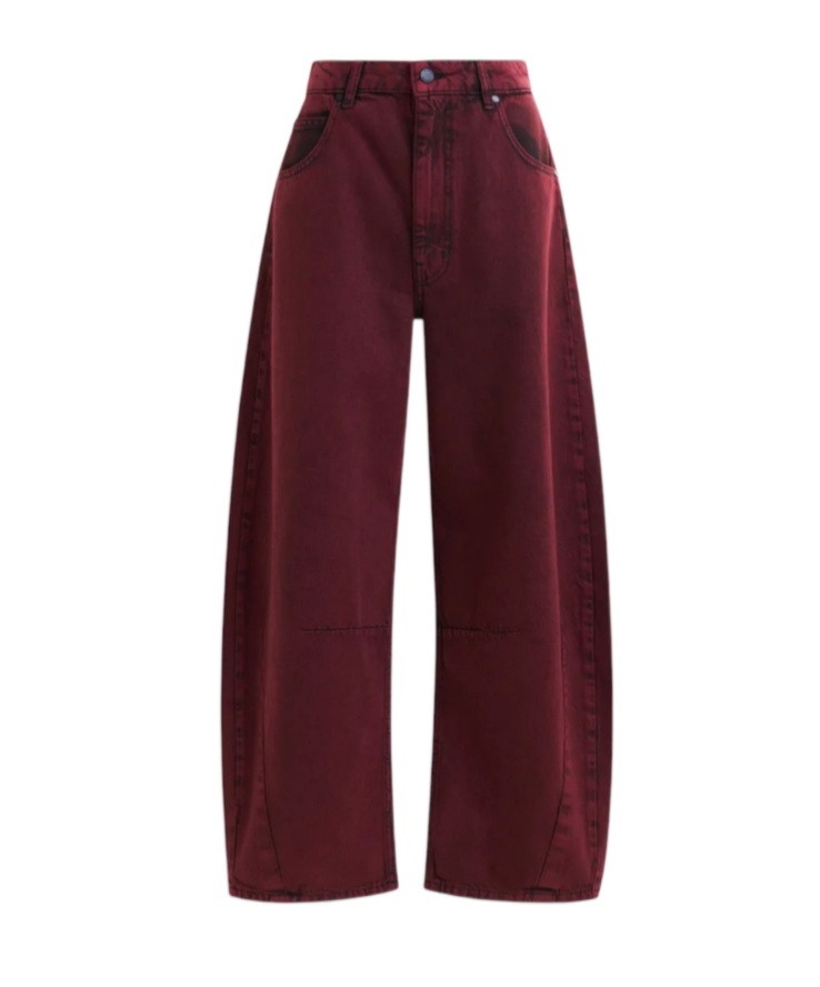 Essentiel Antwerp Impressive Twisted-seam Jeans In Burgundy