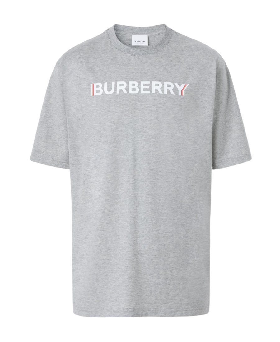 Burberry Logo Print Short-sleeved T-shirt In Gray