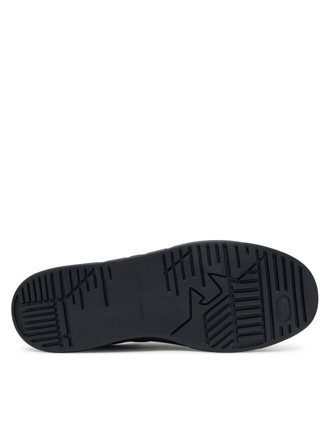 Emporio Armani Panelled Lace-up Sneakers In Black