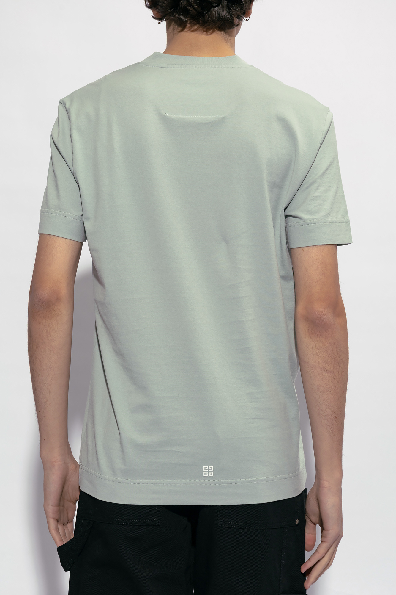 Givenchy Mineral Blue Cotton T-shirts And Polos In Blue
