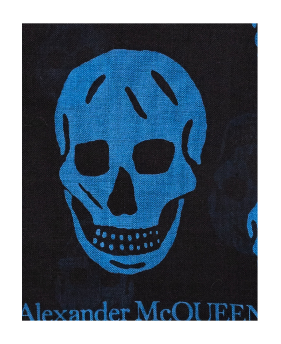 Alexander Mcqueen Alexander Mc Queen Biker Skull Silk Blend Scarf In Black