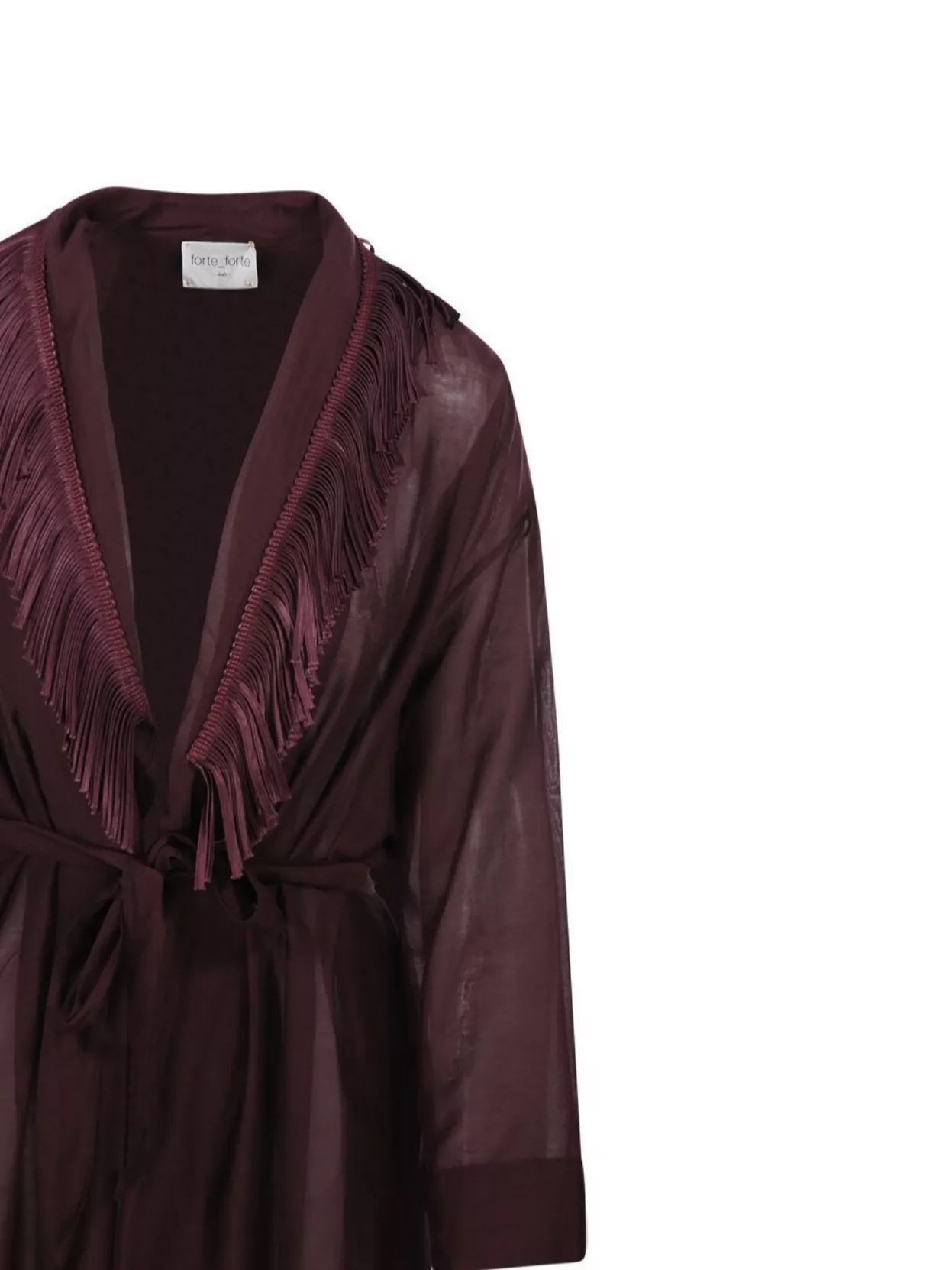 FORTE FORTE FRINGED-DETAILING COAT