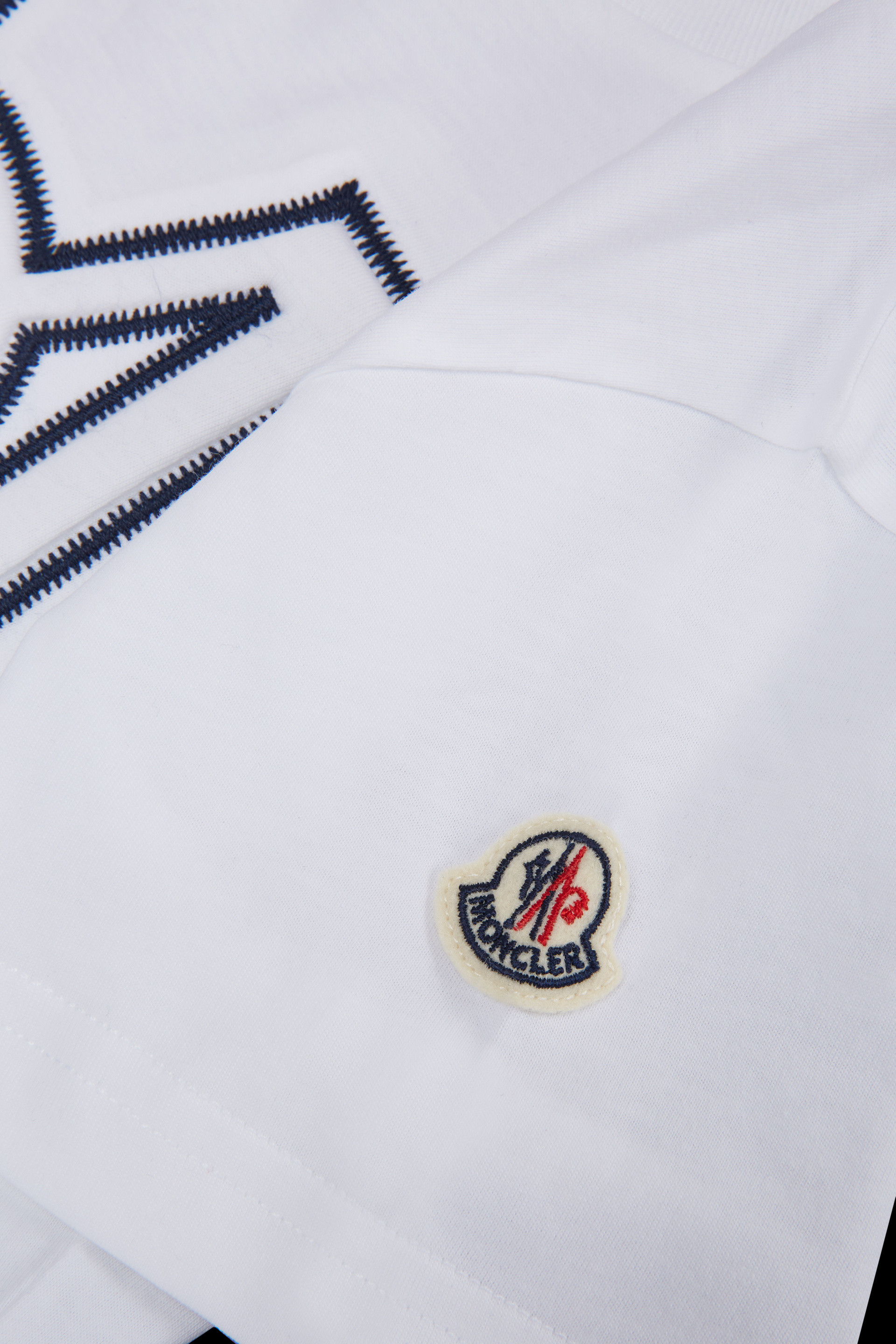 Moncler Embroidered Cotton T-shirt In White