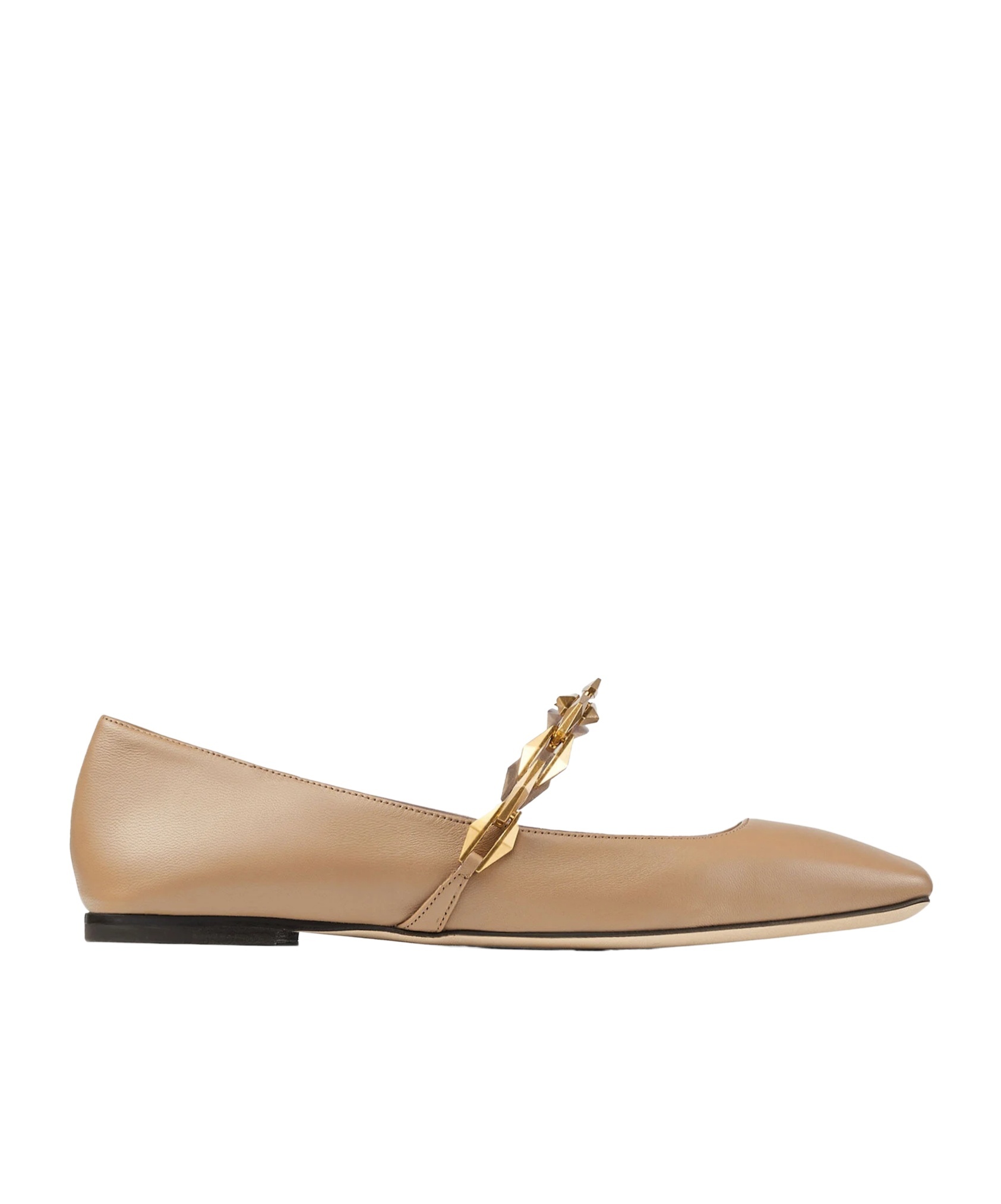Jimmy Choo Beige Diamond Tilda Ballerina Flats In Nude