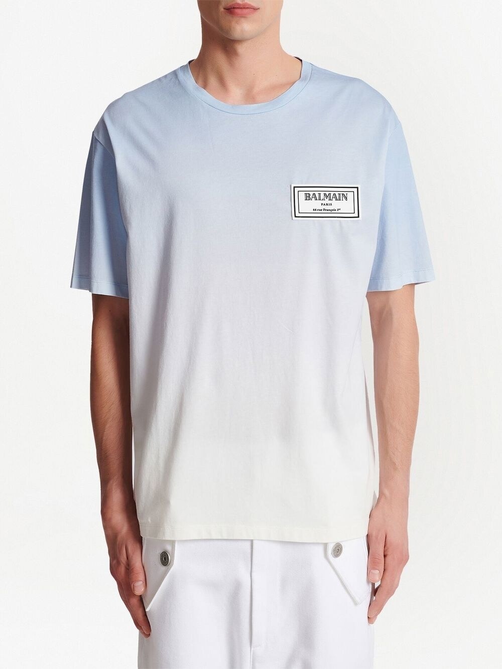 Balmain Gradient Cotton T-shirt In White